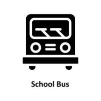 Schule Bus Vektor solide Symbole. einfach Lager Illustration Lager