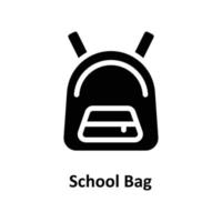 Schule Tasche Vektor solide Symbole. einfach Lager Illustration Lager