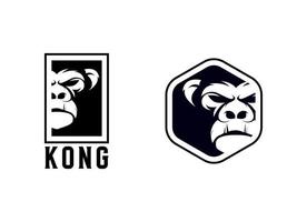 gorilla logotyp ikon, gorilla ansikte logotyp design för esport vektor