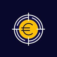 Fokus auf Geld Symbol mit Euro, Vektor
