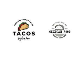 tacos logotyp design vektor illustration