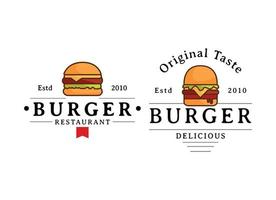 Hamburger Restaurant Logo Design Vorlage. vektor