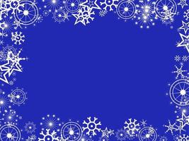 blå vinter- snöflinga sida ram vektor