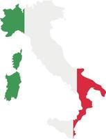 Italien Karte mit National Flagge. vektor