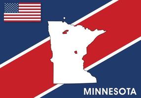 Minnesota Karte - - USA, vereinigt Zustände von Amerika Karte Vektor Vorlage. Weiß Farbe Karte auf Flagge Hintergrund zum Design, Infografik - - Vektor Illustration eps 10