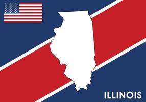 Illinois - usa, förenad stater av Amerika Karta vektor mall. vit Färg Karta på flagga bakgrund för design, infographic - vektor illustration eps 10