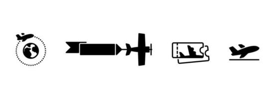 enkel vektor ikon på en tema flygplan