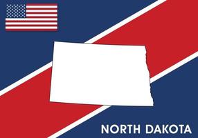 norr dakota Karta - usa, förenad stater av Amerika Karta vektor mall. vit Färg Karta på flagga bakgrund för design, infographic - vektor illustration eps 10