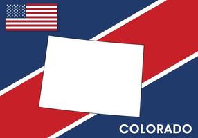 Colorado - - USA, vereinigt Zustände von Amerika Karte Vektor Vorlage. Weiß Farbe Karte auf Flagge Hintergrund zum Design, Infografik - - Vektor Illustration eps 10