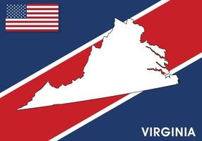 virgina - usa, förenad stater av Amerika Karta vektor mall. vit Färg Karta på flagga bakgrund för design, infographic - vektor illustration eps 10