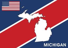 Michigan - usa, förenad stater av Amerika Karta vektor mall. vit Färg Karta på flagga bakgrund för design, infographic - vektor illustration eps 10