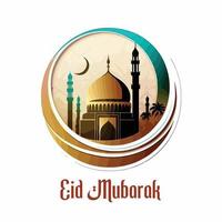 eid Mubarak islamisch voll Farbe Design vektor