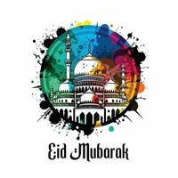 eid Mubarak islamisch voll Farbe Design vektor