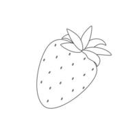 Erdbeere Obst einfach Gekritzel Gliederung Vektor Illustration, Hand gezeichnet Design Element zum saisonal Sommer- Dekor, Karte, Einladung, Poster, frisch gesund Essen Diät Konzept