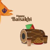 Happy Baisakhi Feier Punjabi Festival Hintergrund vektor