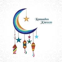 Mond Ramadan kareem Gruß Karte Hintergrund vektor