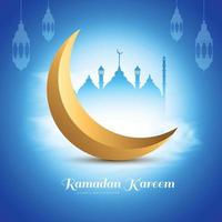 ramadan kareem hälsning kort för muslim Semester bakgrund vektor