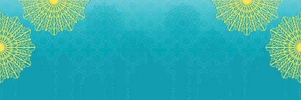 islamic blå bakgrund, med skön mandala prydnad. vektor mall för banderoller, hälsning kort för islamic högtider.