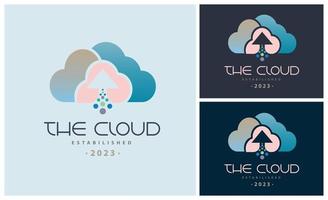 das Wolke modern Logo Vorlage Design zum Marke oder Unternehmen und andere vektor