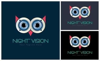 Eule Augen Ball Nacht Vision Logo Design Vorlage zum Marke oder Unternehmen und andere vektor