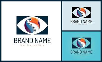 toucan bläckfisk tentakel ögon kombination logotyp mall design för varumärke eller företag och Övrig vektor