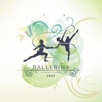 Ballerina tanzen im Ballett Bewegung tanzen Stil Aquarell Logo Vorlage Design Vektor zum Marke oder Unternehmen und andere