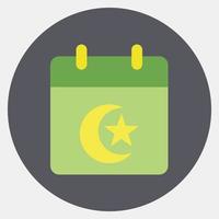Symbol islamisch Kalender. islamisch Elemente von Ramadan, eid al fitr, eid al Adha. Symbole im Farbe Kamerad Stil. gut zum Drucke, Poster, Logo, Dekoration, Gruß Karte, usw. vektor