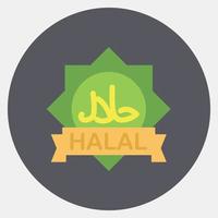 ikon halal. islamic element av ramadhan, eid al fitr, eid al adha. ikoner i Färg para stil. Bra för grafik, affischer, logotyp, dekoration, hälsning kort, etc. vektor