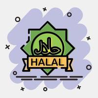 ikon halal. islamic element av ramadhan, eid al fitr, eid al adha. ikoner i komisk stil. Bra för grafik, affischer, logotyp, dekoration, hälsning kort, etc. vektor