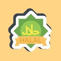 Aufkleber halal. islamisch Elemente von Ramadan, eid al fitr, eid al Adha. gut zum Drucke, Poster, Logo, Dekoration, Gruß Karte, usw. vektor