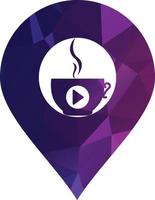 Entwurfsvorlage für das Logo von Kaffeemedien. Kaffee- und Spiellogo-Design. vektor