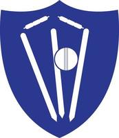 Kricket Wickets und Ball Logo. Wicket und Kautionen Logo. Kricket Meisterschaft Logo. Kricket Logo vektor