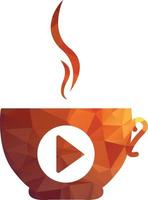 Entwurfsvorlage für das Logo von Kaffeemedien. Kaffee- und Spiellogo-Design. vektor