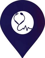 Vektor-Logo-Vorlage für medizinische Lebensmittel. Dieses Design verwendet ein Stethoskop-Symbol. gesundheitlich geeignet. vektor
