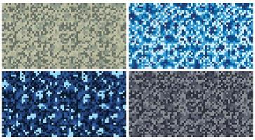 modern pixelated digital modern kamouflage mönster, vektor illustration skriva ut. sömlös vektor tapet bakgrund