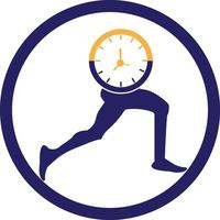 Zeit Lauf Vektor Logo Vorlage. diese Design verwenden Uhr und fürr Symbol. geeignet zum Management.