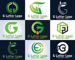 g brev färgrik kreativ form logotyp design. vektor