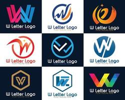 Initiale Brief w Logo Sammlung Vektor Design Vorlage. Brief w Logo Symbol Design Vorlage Elemente.
