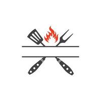 grill logotyp vektor