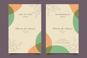 bröllop inbjudan kort malldesign vektor
