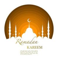 Illustration von Ramadan kareem mit Moschee und Heiligenschein hinter, Hintergrund Geschäft Etikett, Einladung Vorlage, Sozial Medien, usw. Ramadan kareem thematisch eben Vektor Illustration.