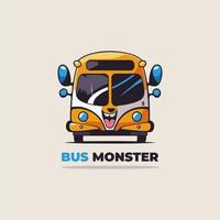 Bus Tour süß Maskottchen Logo Vorlage vektor