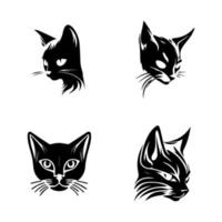 hinzufügen etwas katzenartig Flair zu Ihre Projekt mit unser Katze Kopf Logo Silhouette Sammlung. Hand gezeichnet mit Liebe, diese Abbildungen sind sicher zu hinzufügen ein berühren von Anmut und Eleganz vektor
