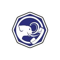 Elefant Anruf Vektor Logo Design Vorlage.