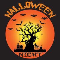 Halloween Nacht T-Shirt Design vektor