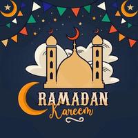 hand dragen ramadan kareem illustration för de firande av helig månad. vektor