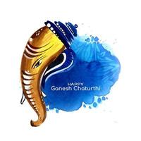 glücklich Ganesh Chaturthi Festival Herr Ganesha Gesicht Design Karte vektor
