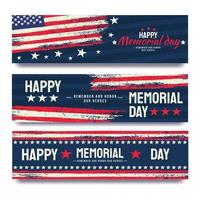 American Memorial Day Banner mit grober Wirkung vektor