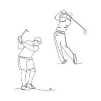 golfspelare vektor illustration dragen i linje konst stil