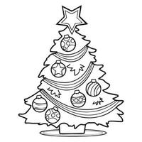 Vektor Illustration von Weihnachten Baum Das geeignet zum Färbung Buch, Färbung Seiten, Aufkleber, Poster, Karte, usw